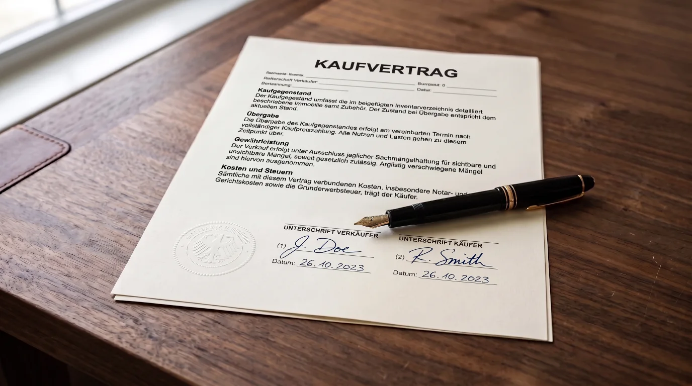Notarvertrag mit Stempelsiegeln